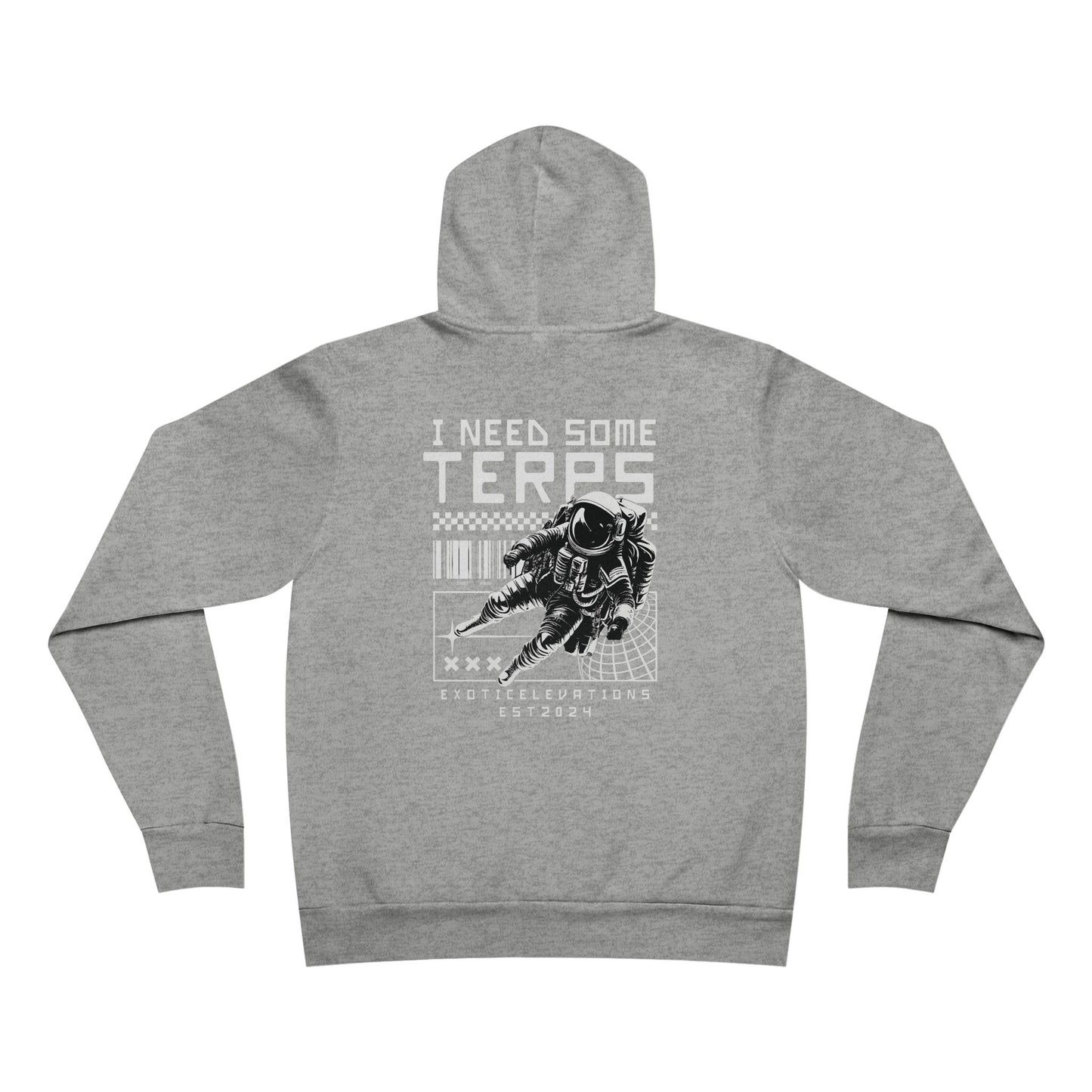 Exotic Elevations Hoodie - with Astronaut Design, Space-Themed, Cozy Outerwear,