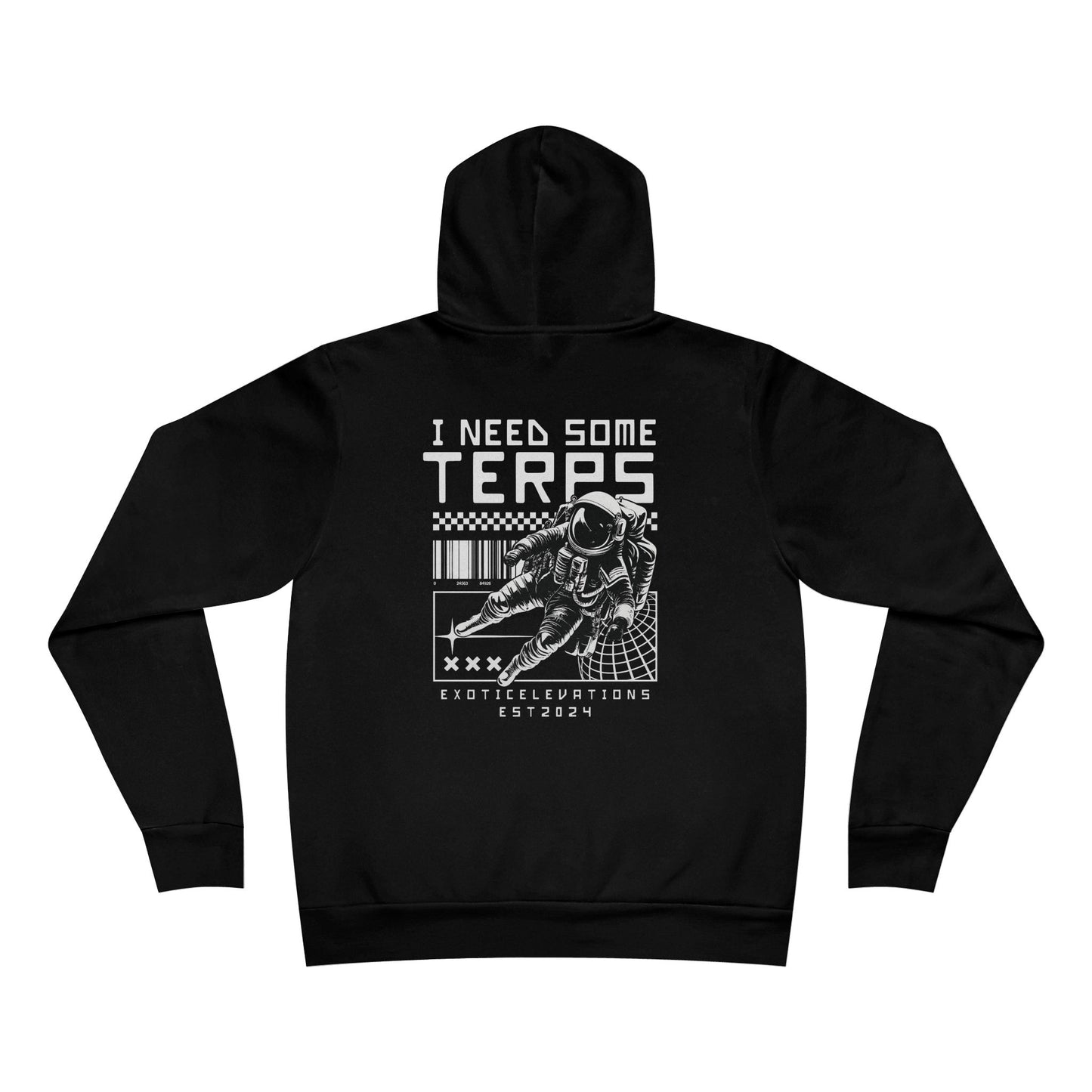 Exotic Elevations Hoodie - with Astronaut Design, Space-Themed, Cozy Outerwear,