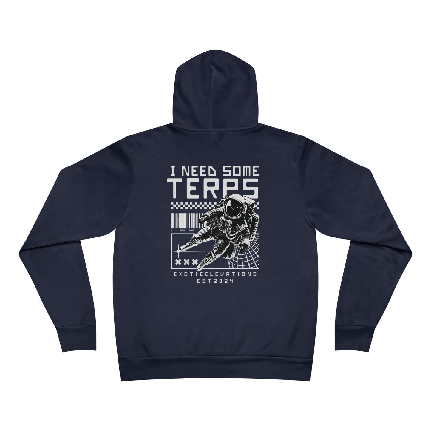Exotic Elevations Hoodie - with Astronaut Design, Space-Themed, Cozy Outerwear,