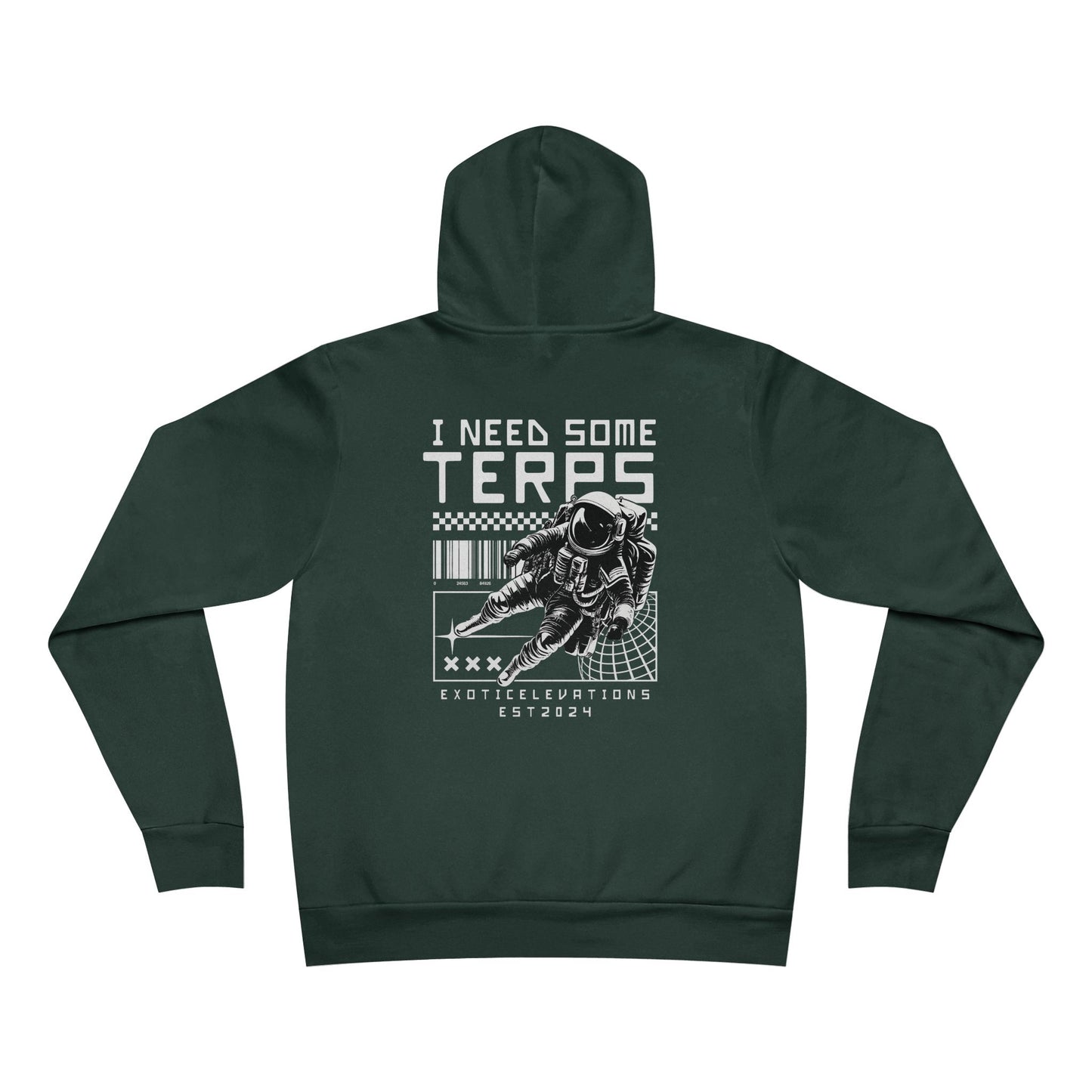 Exotic Elevations Hoodie - with Astronaut Design, Space-Themed, Cozy Outerwear,