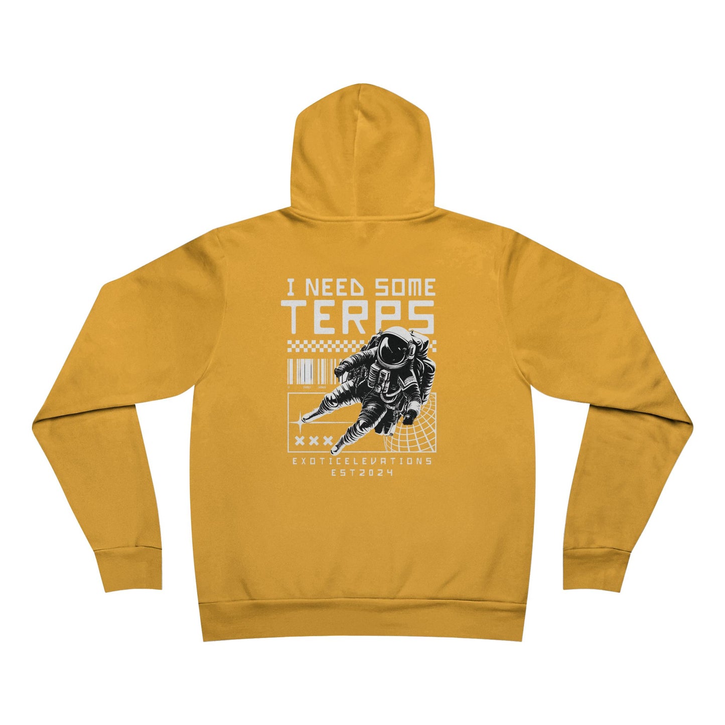 Exotic Elevations Hoodie - with Astronaut Design, Space-Themed, Cozy Outerwear,