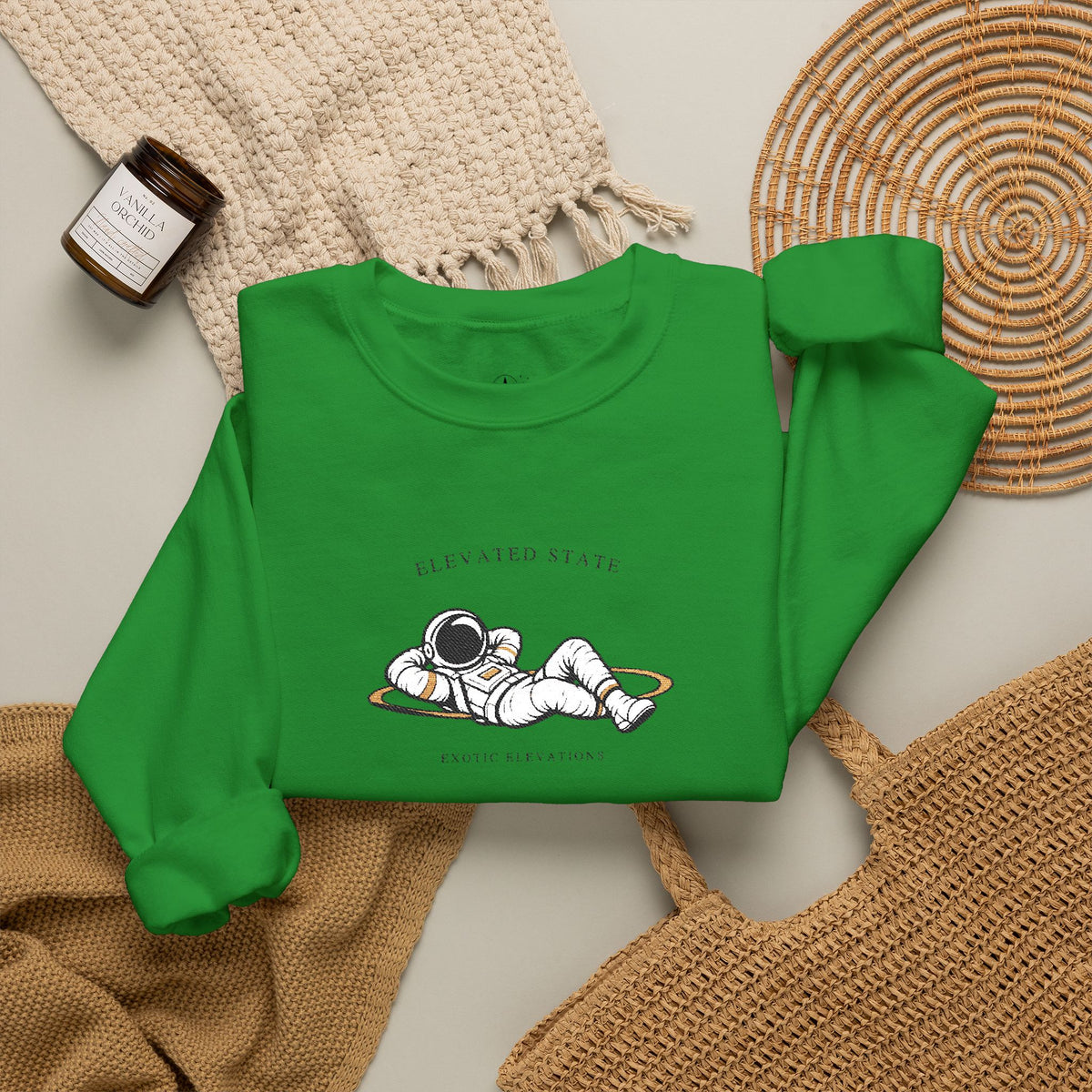 Crewneck Sweatshirt — Relaxing Dogs “Elevating State” Cute Nap Graphic