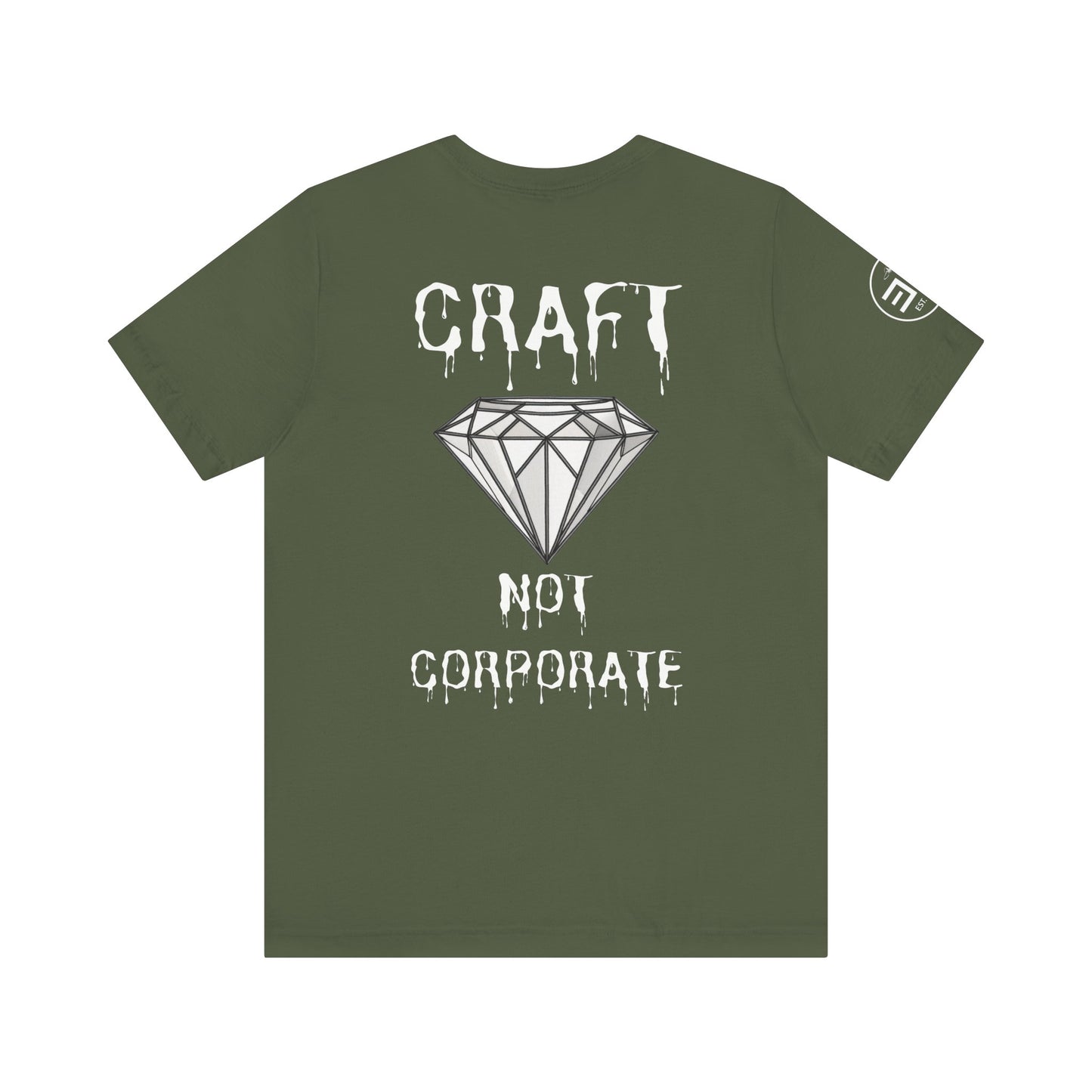 Unisex Jersey Short Sleeve Tee - "Craft Not Corporate" - Trendy Statement Tee for Creative Minds