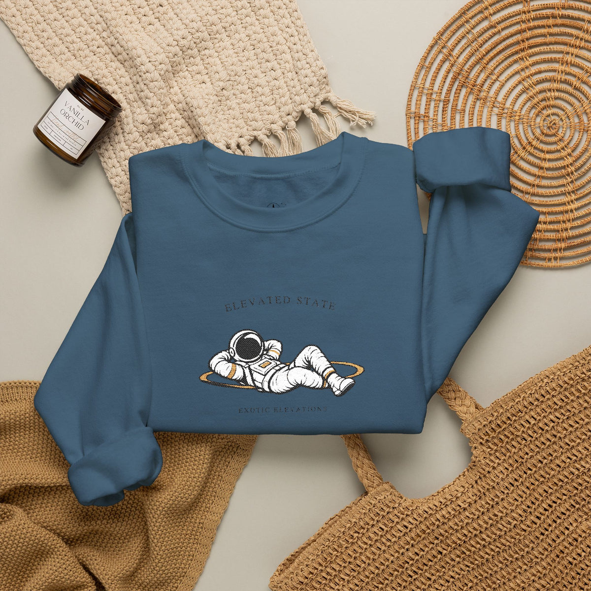 Crewneck Sweatshirt — Relaxing Dogs “Elevating State” Cute Nap Graphic