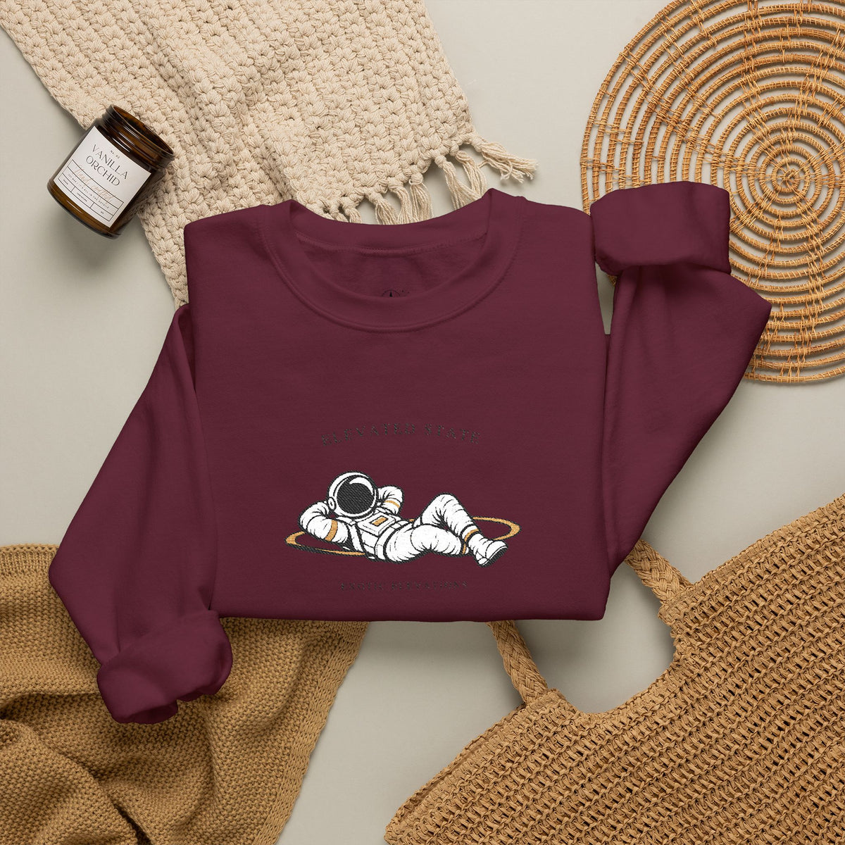 Crewneck Sweatshirt — Relaxing Dogs “Elevating State” Cute Nap Graphic