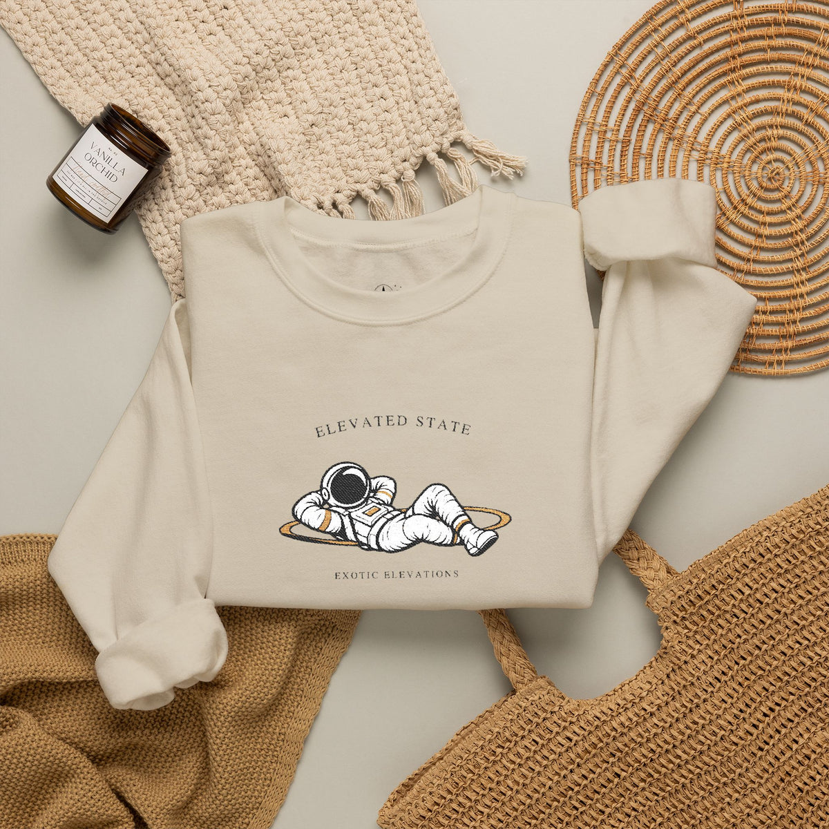 Crewneck Sweatshirt — Relaxing Dogs “Elevating State” Cute Nap Graphic