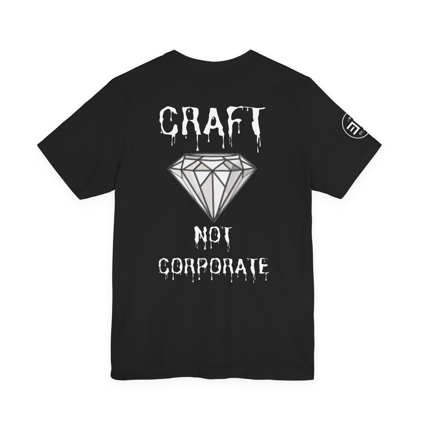 Unisex Jersey Short Sleeve Tee - "Craft Not Corporate" - Trendy Statement Tee for Creative Minds