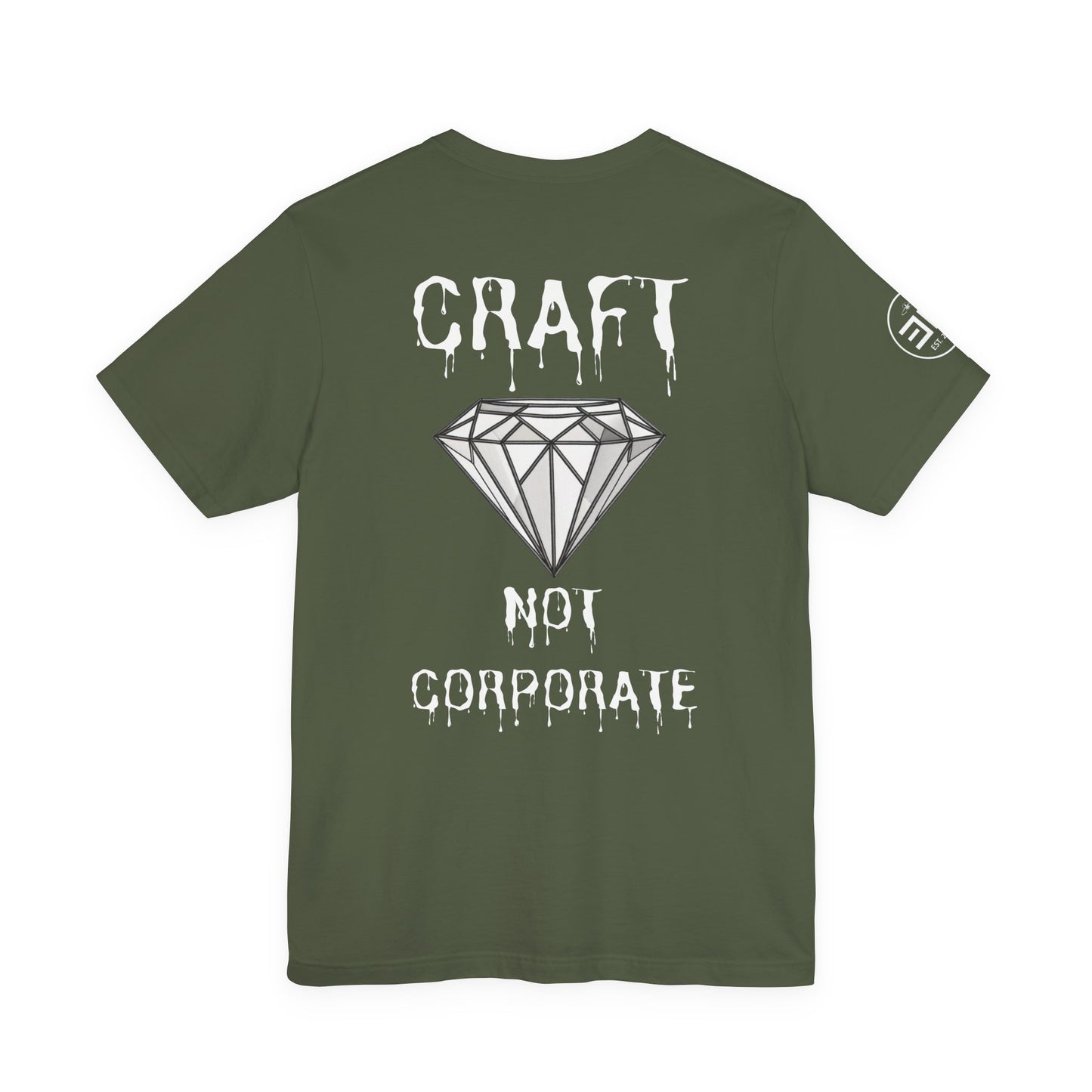 Unisex Jersey Short Sleeve Tee - "Craft Not Corporate" - Trendy Statement Tee for Creative Minds