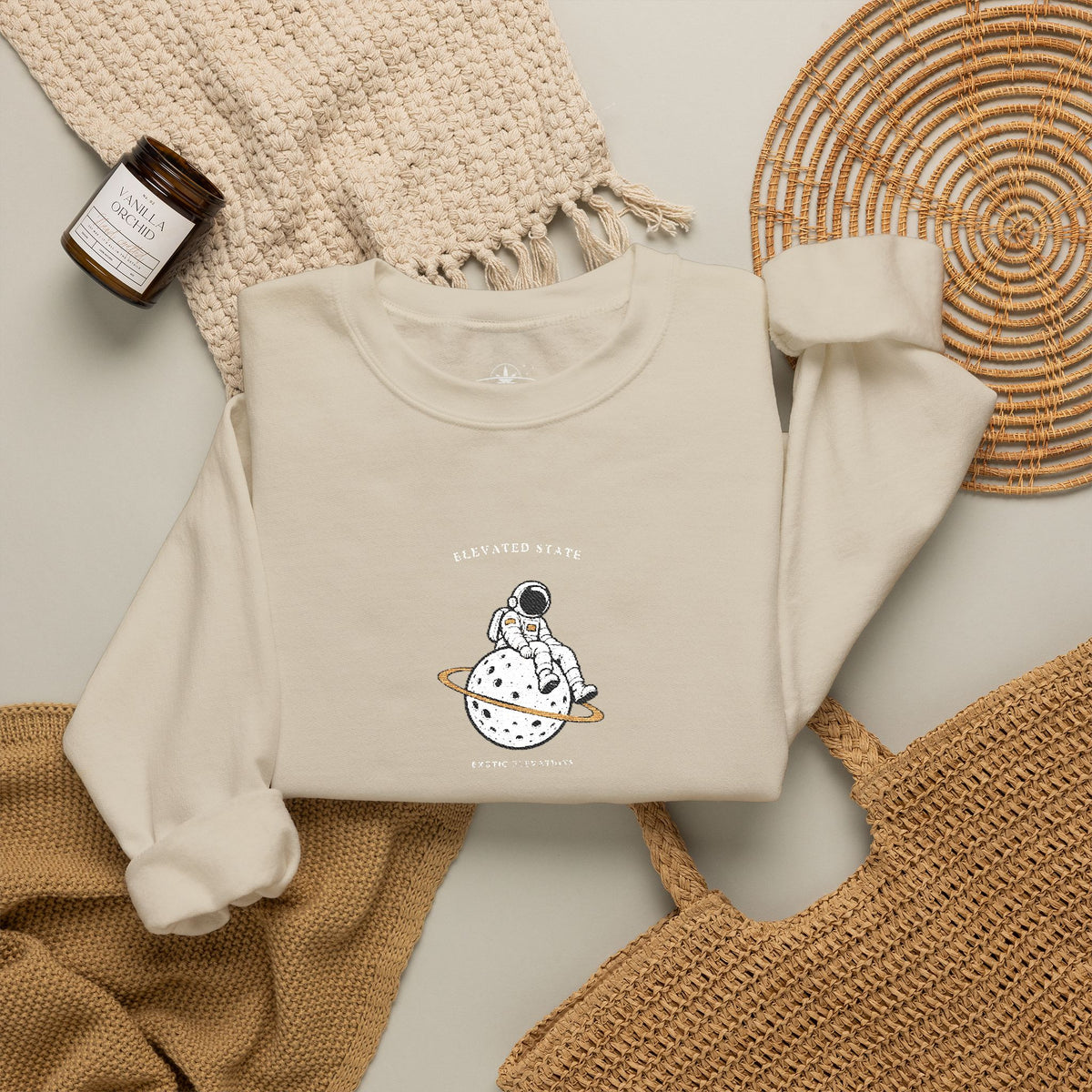 Crewneck Sweatshirt — Tiny Ghost Illustration Pullover