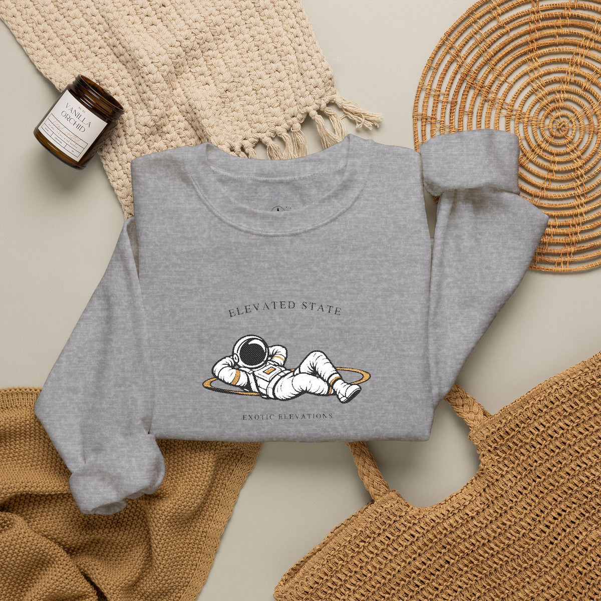 Crewneck Sweatshirt — Relaxing Dogs “Elevating State” Cute Nap Graphic