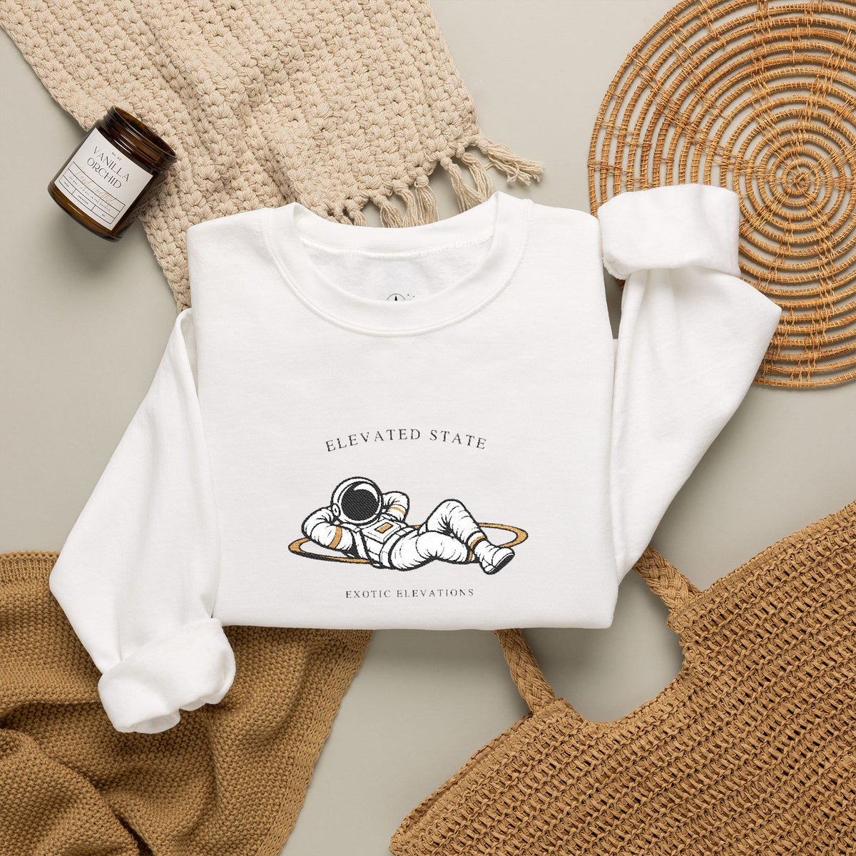 Crewneck Sweatshirt — Relaxing Dogs “Elevating State” Cute Nap Graphic